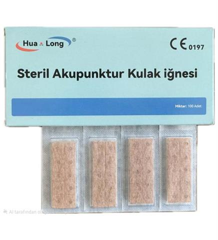 Akupunktur Kulak İğnesi Bantlı 100 Adet 0.22x1.5 Mm